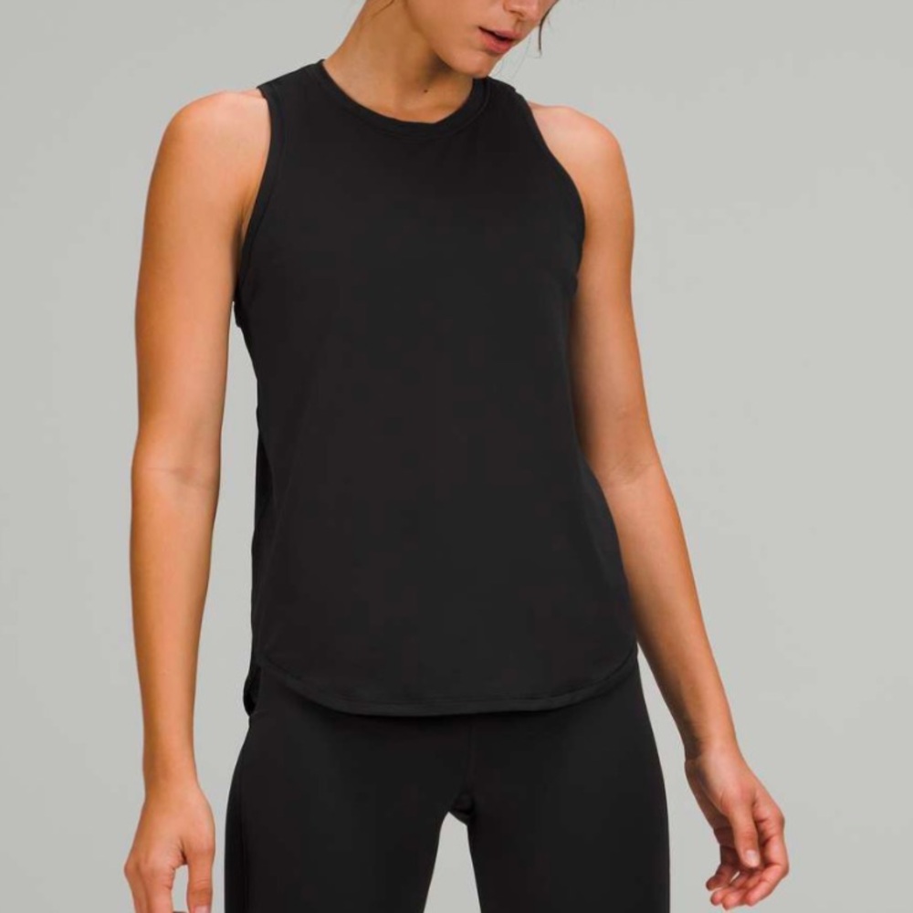 Lululemon High Neck Running and Training Tank Top size 2 color black.